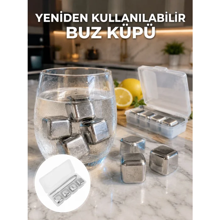 Hızlı Soğutma Özellikli Paslanmaz Metal Buz Küpü Takımı Yeni Nesil