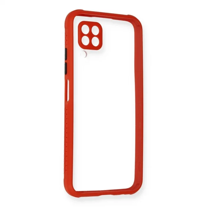Huawei P40 Lite Kılıf Miami Şeffaf Silikon - Kırmızı