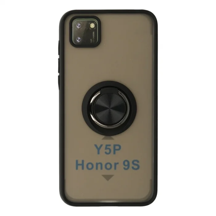 Huawei Y5p Kılıf Montreal Yüzüklü Silikon Kapak - Siyah