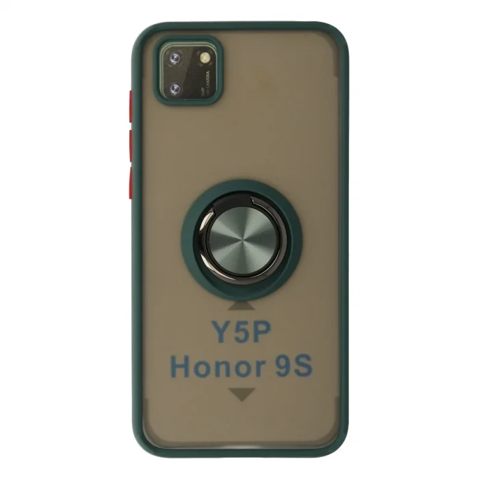 Huawei Y5p Kılıf Montreal Yüzüklü Silikon Kapak - Yeşil