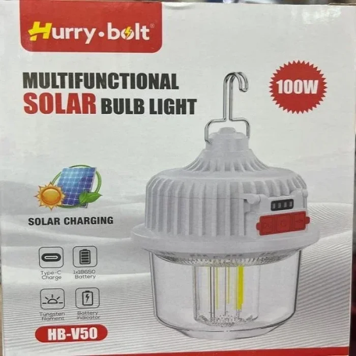Hurry Bolt Hb-v50 100w Güneş Şarjlı Solar Lamba Kamp (5047)