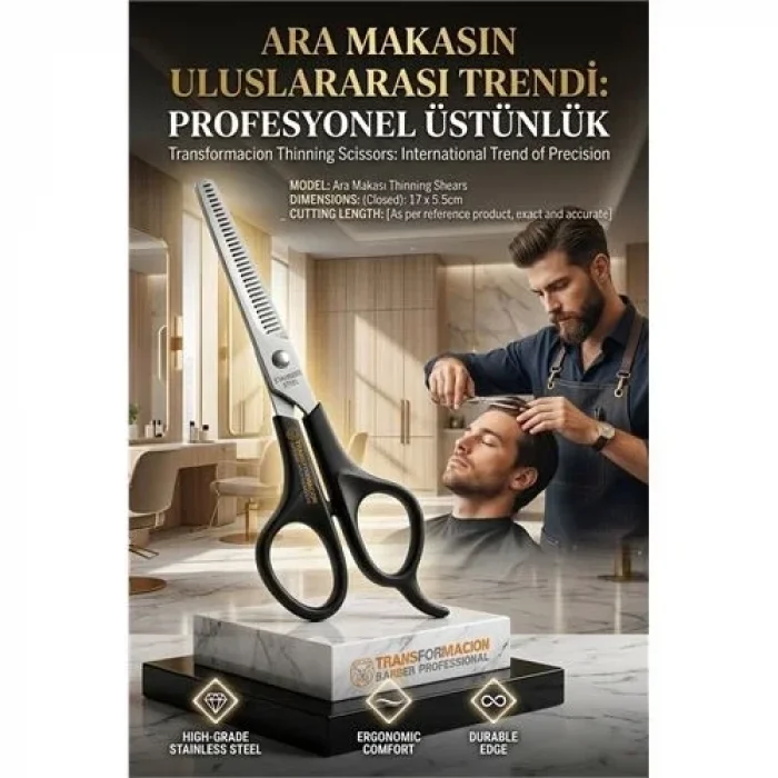 Profesyonel Çelik Berber Kuaför Ara Makası | Berber Kuaför Saç İnceltme Makası 716939