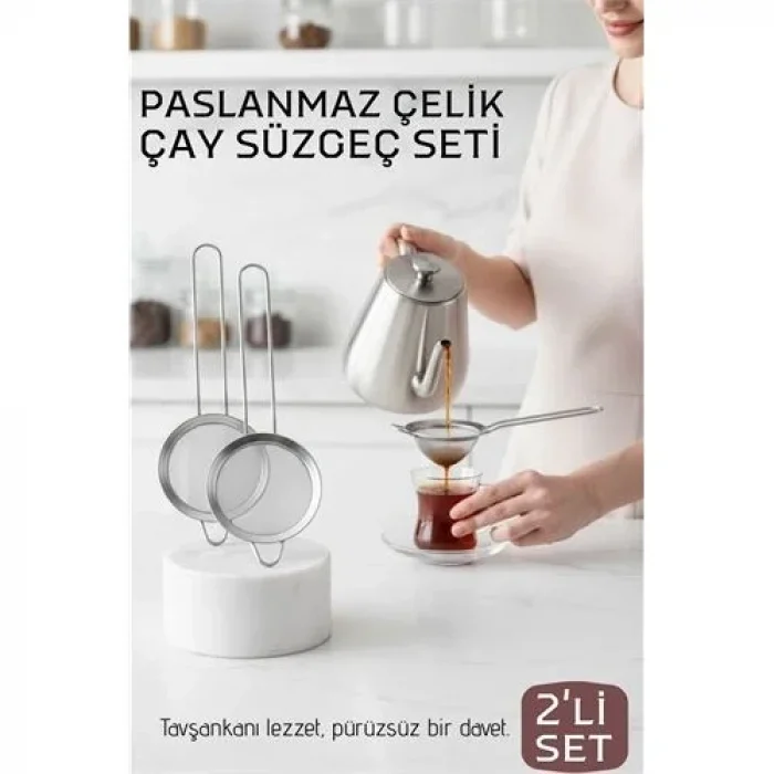 Klasik Çay Süzgeci 304 Paslanmaz Çelik 2 Adet 721306