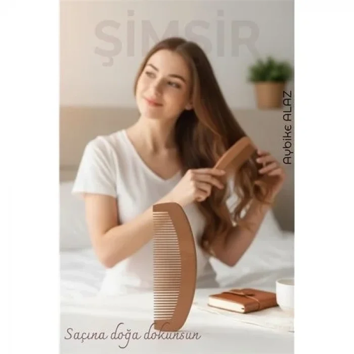 Doğal Şimşir Ahşap Tarak – 16 Cm, Anti-statik, Kepek Karşıtı Ve El Yapımı 722266