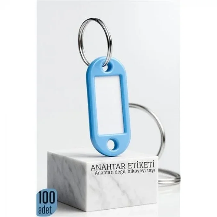 Etiketli 100lü Anahtarlık Halkası – İsim Yazılabilir, Metal Halka ile Şık Tasarım 722422