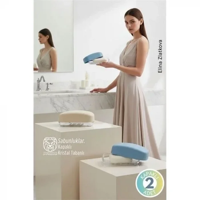 Modern Banyo Tasarımı: 2’li Premium Sızdırmaz Kapaklı Sabunluk Seti - Hijyenik Seyahat Kutusu