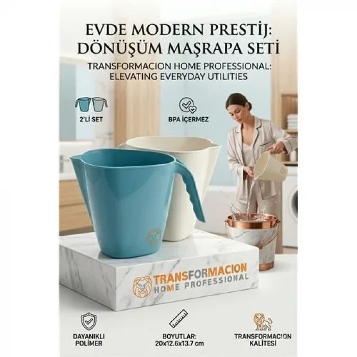 Modern Maşrapa Seti | 2li Kırılmaz Banyo Su Tası, Ergonomik Tasarım 723090