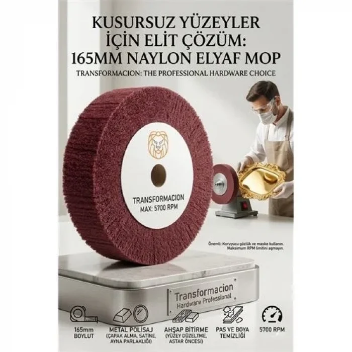 Kırmızı Skoç Elyaf Mop Parlatma Diski - 5700 Rpm 165 Mm Metal Ve Paslanmaz  723107