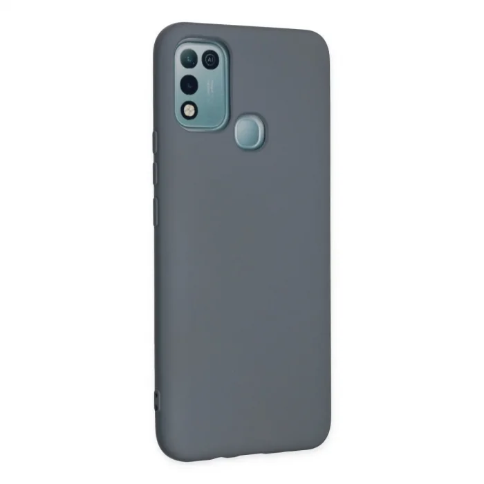 İnfinix Hot 10 Play Kılıf Nano İçi Kadife Silikon - Gri