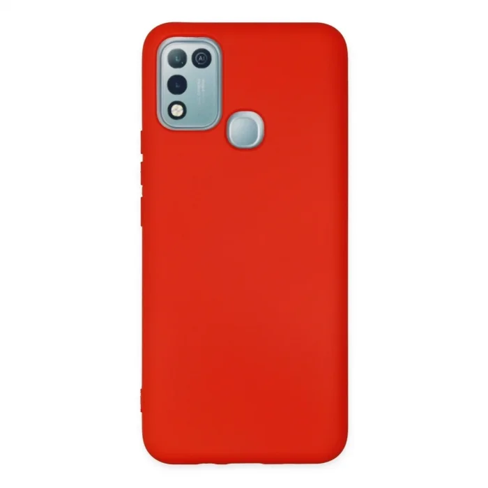 İnfinix Hot 10 Play Kılıf Nano İçi Kadife Silikon - Kırmızı