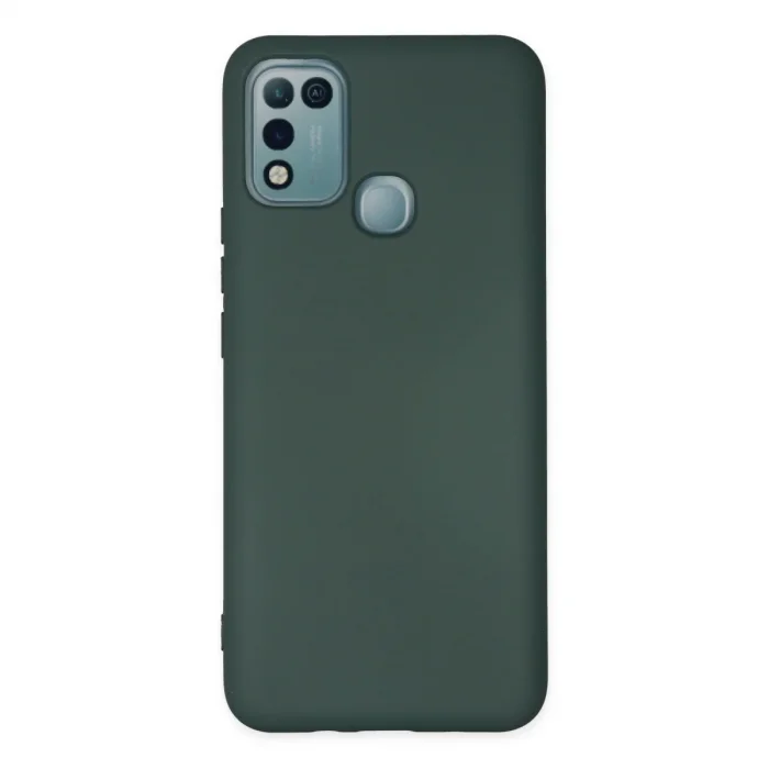 İnfinix Hot 10 Play Kılıf Nano İçi Kadife Silikon - Koyu Yeşil