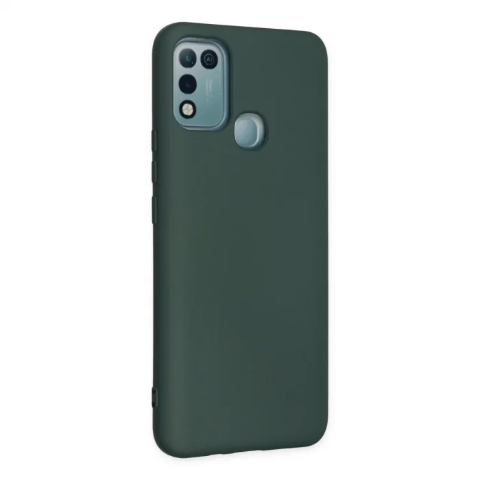 İnfinix Hot 10 Play Kılıf Nano İçi Kadife Silikon - Koyu Yeşil