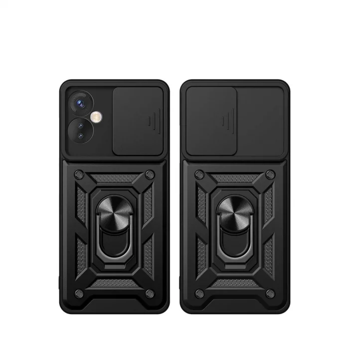 İnfinix Hot 40 Pro Kılıf Pars Lens Yüzüklü Silikon - Kırmızı