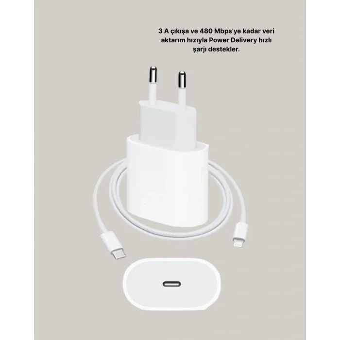 iOS Uyumlu 20W USB-C Hızlı Şarj Cihazı Telefon ve Tablet İçin