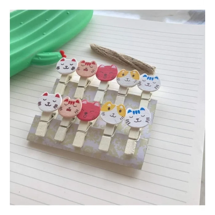 İpli Mandallı Kedili Fotoğraf Albümü Kedi Kafası Şekilli Mandal