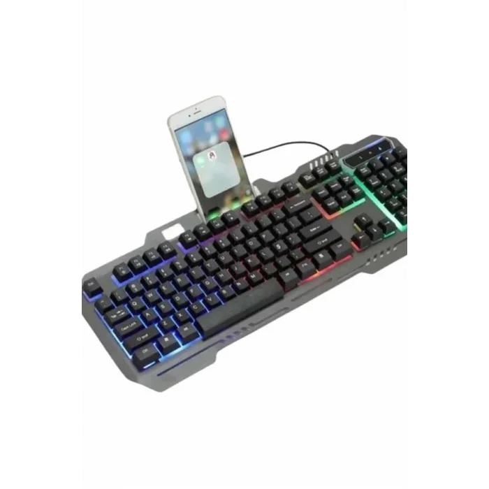 Işıklı Oyuncu Q Klavye Mouse Seti Siyah  Oyuncu Klavye