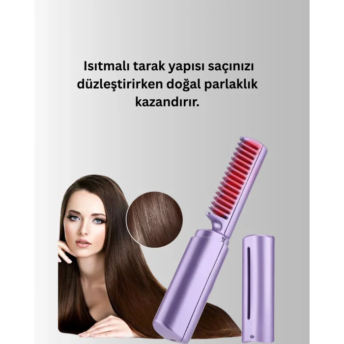Isıtmalı Saç Düzleştirici Fırça – Kablosuz ve Hafif Tasarım