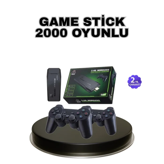 Kablosuz 4K Retro Atari Game Stick – 2 Kollu, 20000 Hazır Oyun