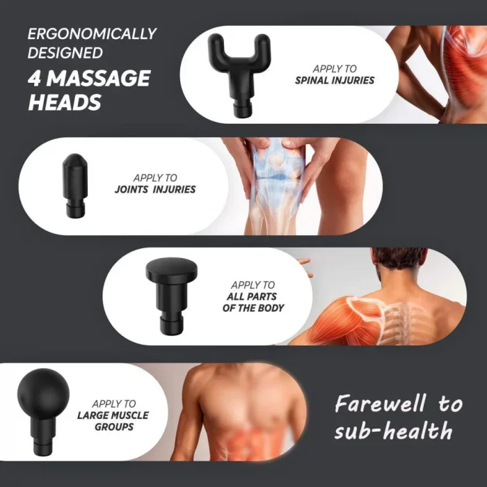 Kablosuz Adaptörlü Masaj Tabancası – Şarjlı Masaj Tabancası KH-320 (5047)