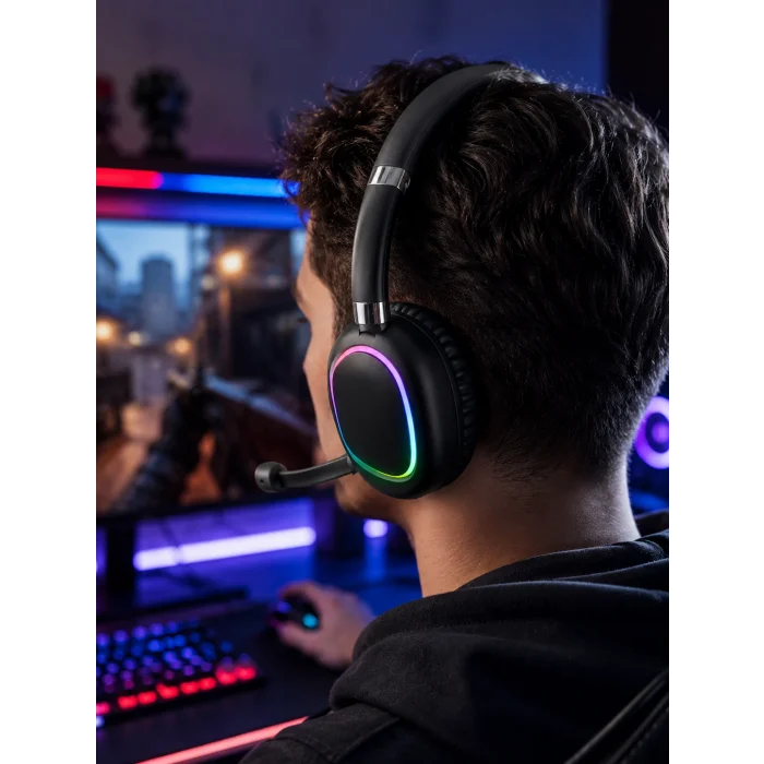 Kablosuz Bluetooth 5.0 Kulaklık RGB Işıklı Tasarım