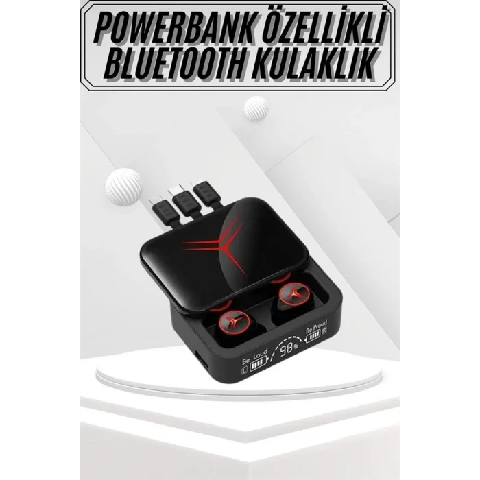 Kablosuz Bluetooth Kulaklık Powerbank Özellikli Göstergeli Hd Mikrofon