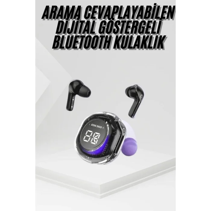 Kablosuz Dijital Göstergeli Powerbanklı IOS ve  Android Uyumlu  Kulaklık