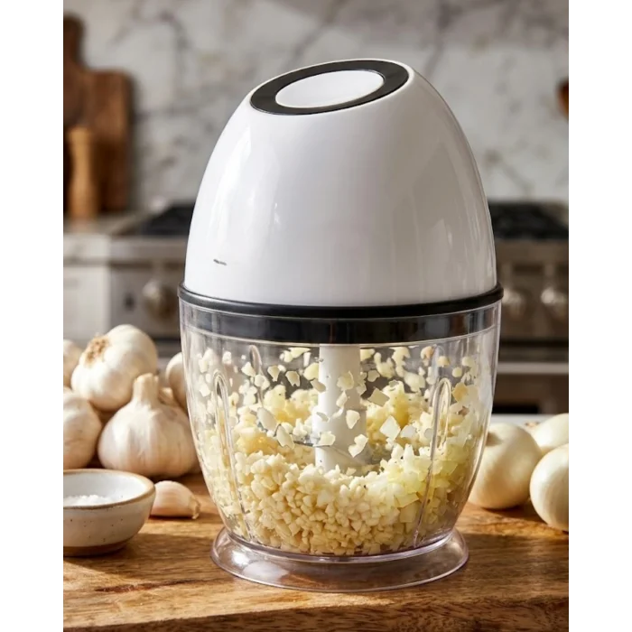 Kablosuz Mini Doğrayıcı 450 ML Şarjlı Sebze Doğrayıcı Paslanmaz Çelik lı