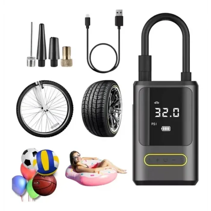Kablosuz Oto Araç Mini 4000mAh 150 PSI Işıklı Oto Hava Kompresörü KA-760 (5047)