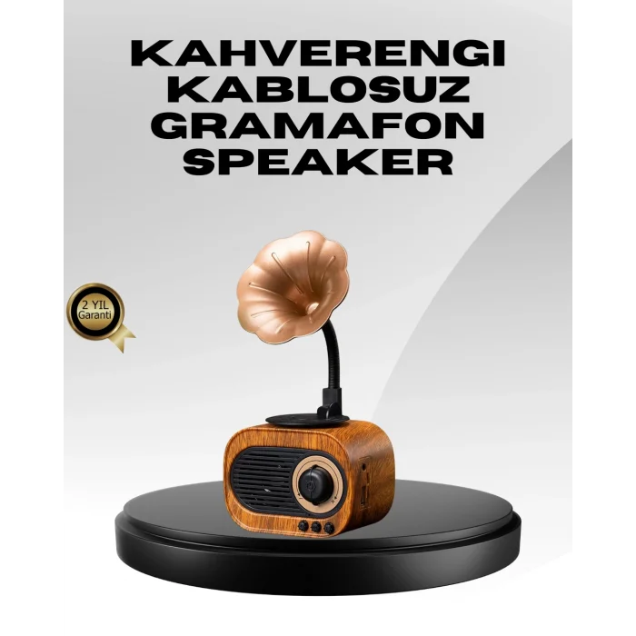 Kablosuz Retro Radyo Hoparlör 5W Güçlü Ses USB Hafıza Kart Destekli