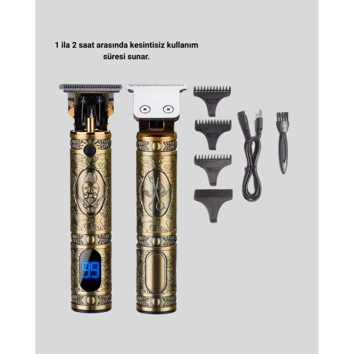 Kablosuz Şarjlı Profesyonel Tıraş Makinesi – 1800 mAh Lityum Pil