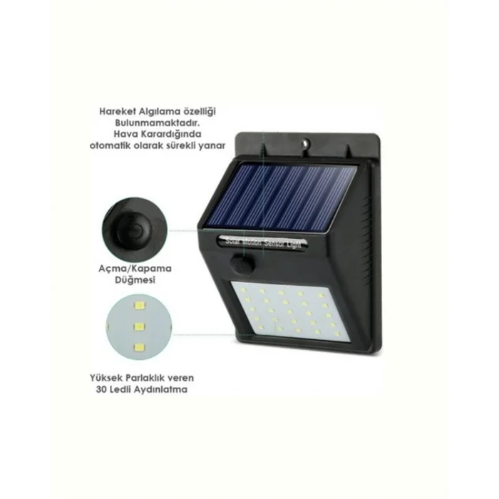 Kablosuz Solar LED Lamba | Bahçe, Veranda, Merdiven Işığı, Otomatik Aç-Kapa Sensörlü
