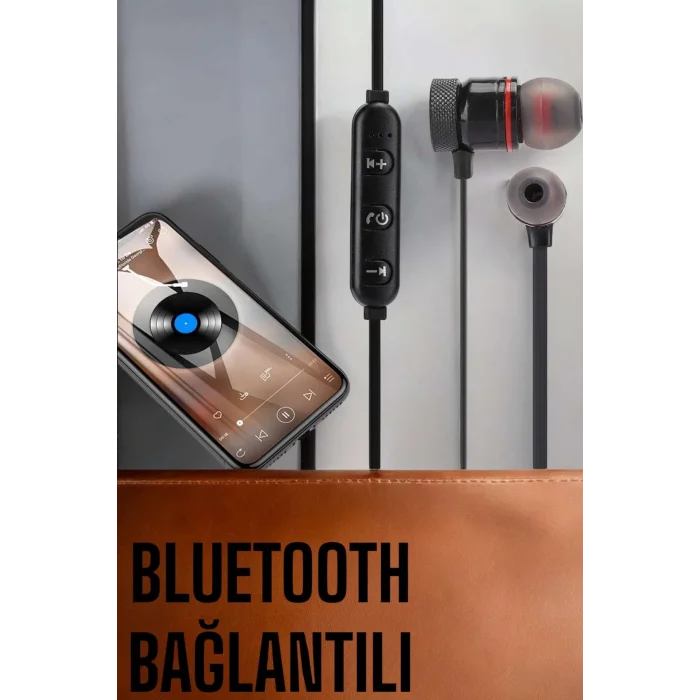 Kablosuz Sport Mıknatıslı Mikrofonlu Kulak İçi Kulaklık