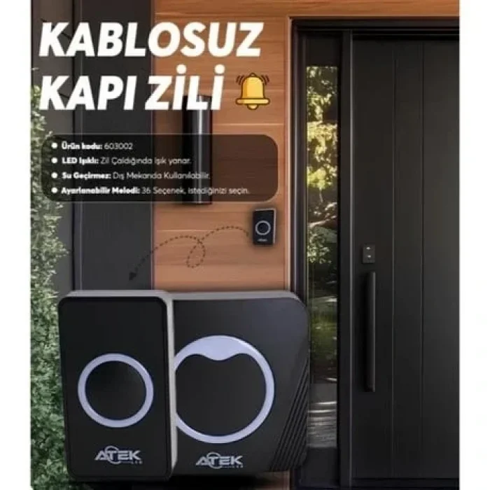 Kablosuz Su Geçirmez Kapı Zili (5047)