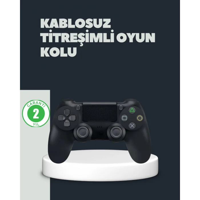 Kablosuz Titreşimli Oyun Kolu – PS4 Uyumlu Ergonomik Tasarım ve Uzun Pil Ömrü