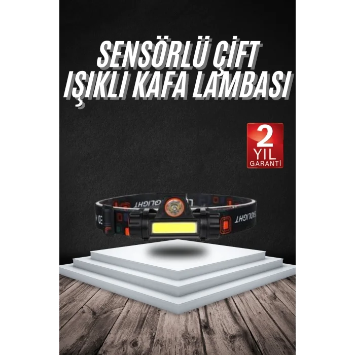 Kafa Lambası Çalışma Işığı Süper Parlak Mıknatıslı Lityum Lion Pilli