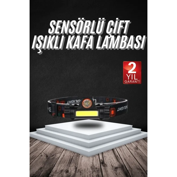 Kafa Lambası Çalışma Işığı Süper Parlak Mıknatıslı Lityum Lion Pilli