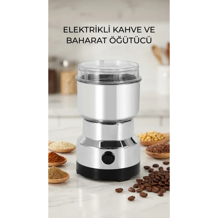 Kahve Ve Baharat Öğütücü Makine Paslanmaz Çelik Kompakt Tasarım