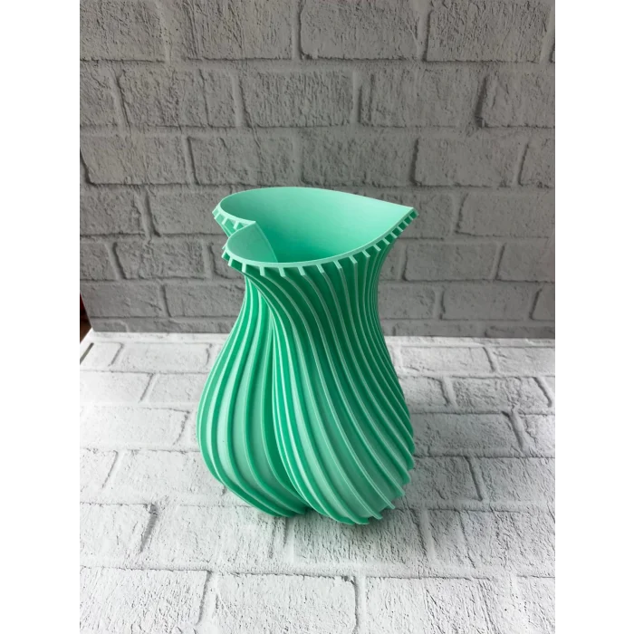 Kalpli Turkuaz Dekoratif Vazo 24 cm Modern Şık Tasarım