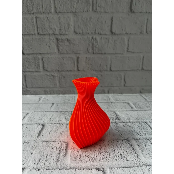 Kalpli Turuncu Dekoratif Vazo 11 cm Modern Şık Masaüstü Aksesuar