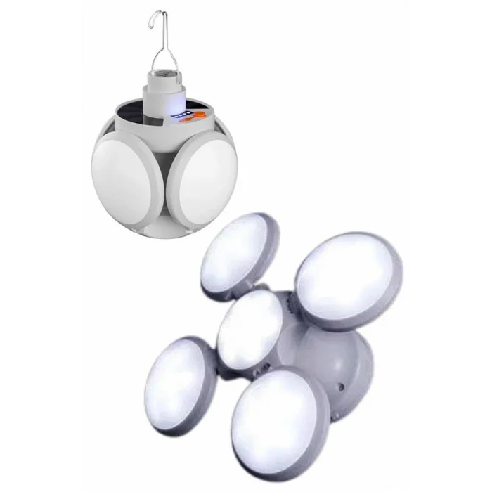 Kamp Lambası Güneş Enerjili Solar 5 Kanatlı Katlanır Lamba Karavan