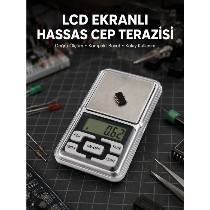 Kapaklı Dijital Cep Terazisi Hassasiyet 300 Gr Yeni Nesil