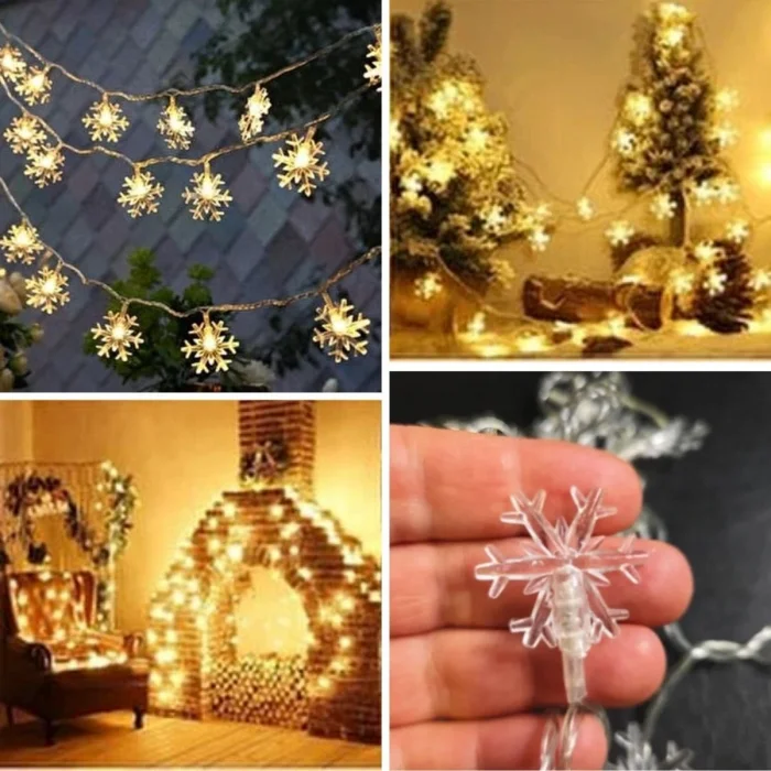Kar Tanesi Şekilli 3.5 Metre USB LED Işık – 20 LED’li Dekoratif Kış ve Yılbaşı Aydınlatması (5047)