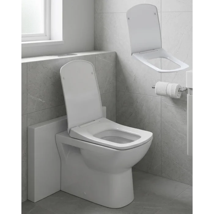Kare Slim Klozet Kapağı Sessiz Kapanma Dayanıklı Tasarım