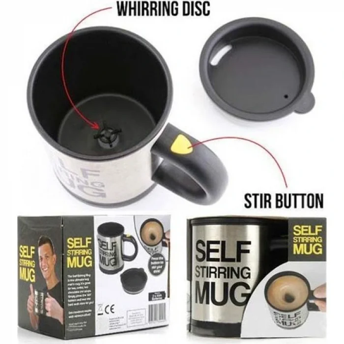 Karıştırıcı Özellikli Mikser Kupa Bardak Self Stirring Mug (5047)