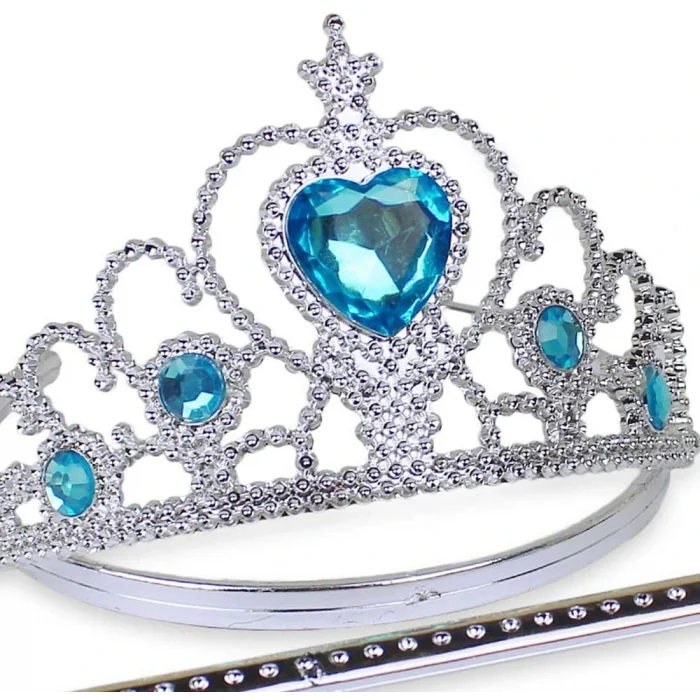 Karlar Ülkesi Mavi Kalpli Taşlı Elsa Tacı (5047)