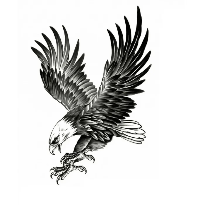 Kartal Geçici Dövme Şablonu Büyük Boy