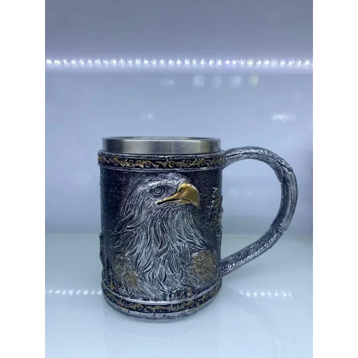 Kartal Motifli Çelik Kupa 220076