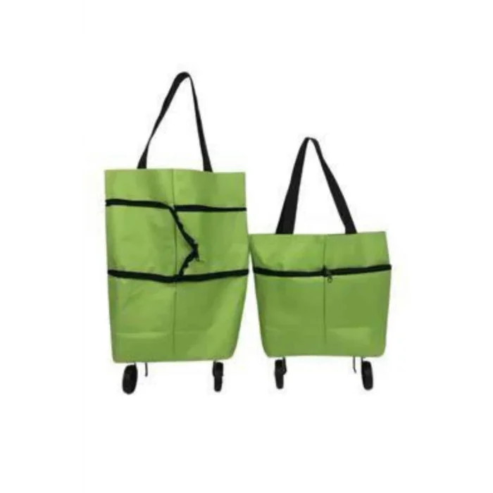 Katlanabilir Tekerlekli Çantalı Çarşı Pazar Arabası Alışveriş Çantası Piknik Çantası