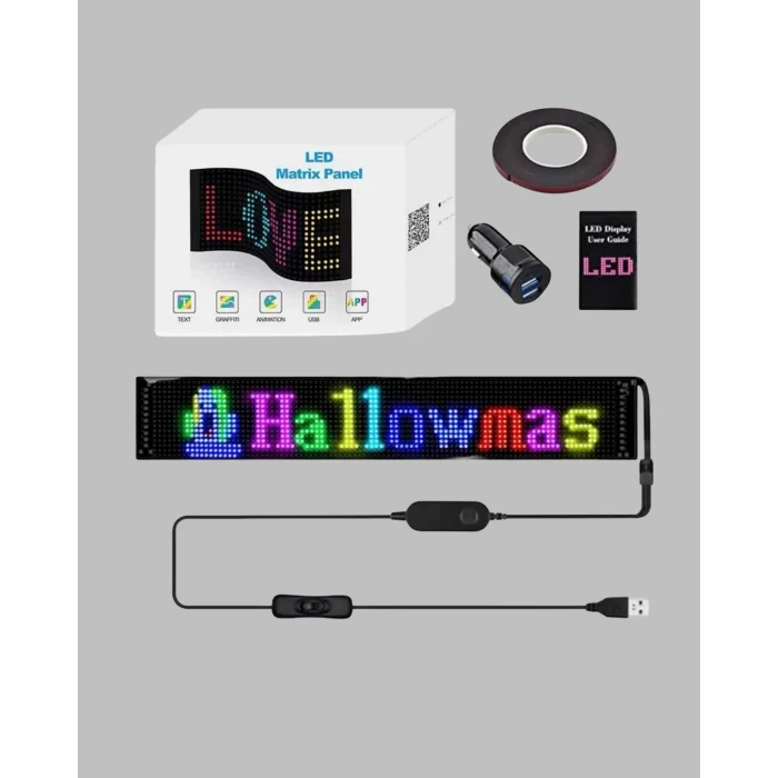Kayan Yazı Destekli RGB LED Reklam Paneli USB ile Kolay Kurulumlu