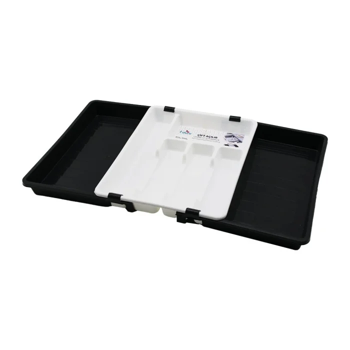 KAYAR KAŞIKLIK İKİ TARAFLI ÇİFT AÇILIR AYARLANABİLİR ÇEKMECE İÇİ 36X69CM (5047)